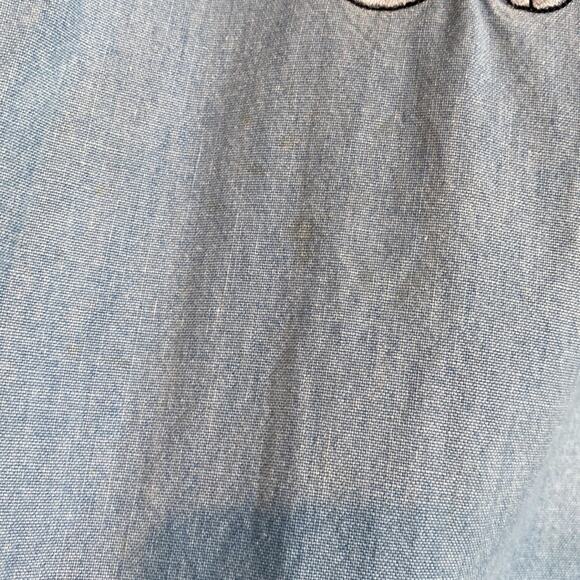 Vintage 90s Looney Tunes denim button up embroidered shirt XXL - Picture 12 of 14